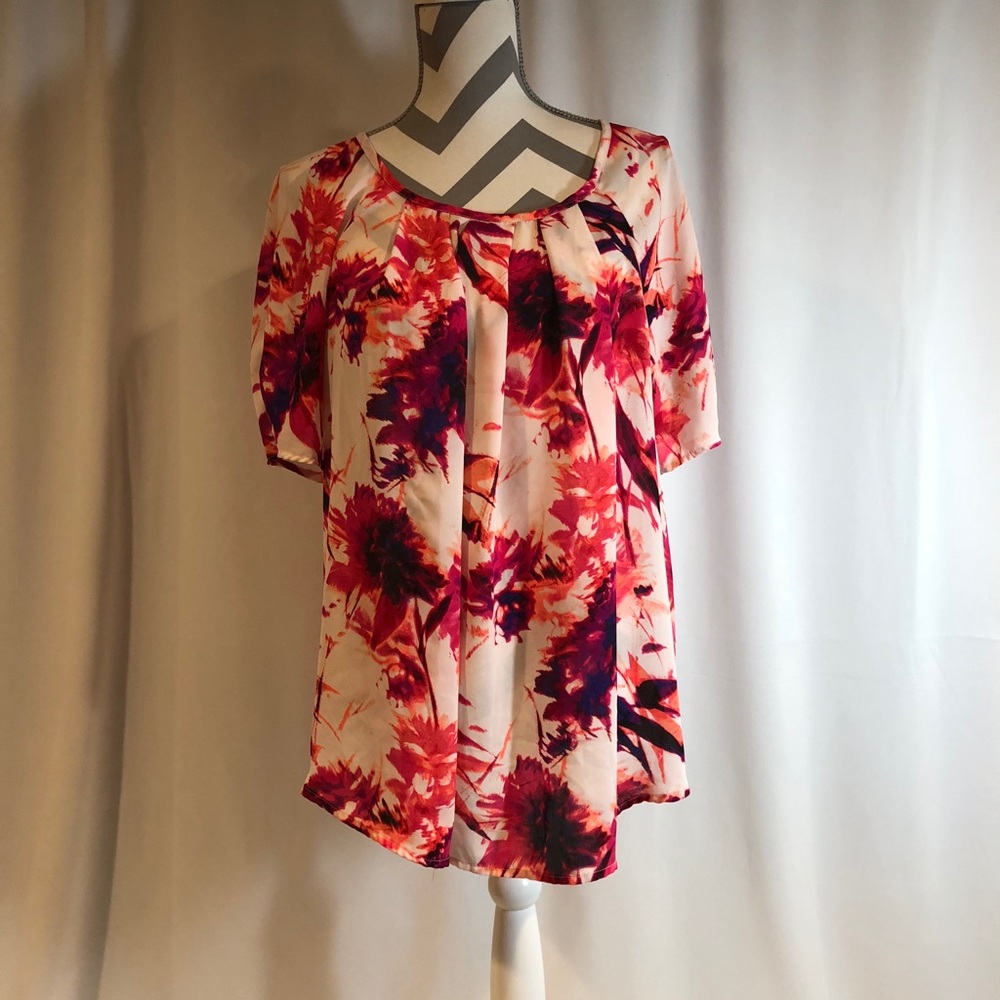 EUC Apt 9 Floral Sheer Top Size 2X